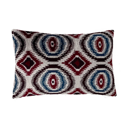 Velvet ikat double sided duck feather filled cushion cover