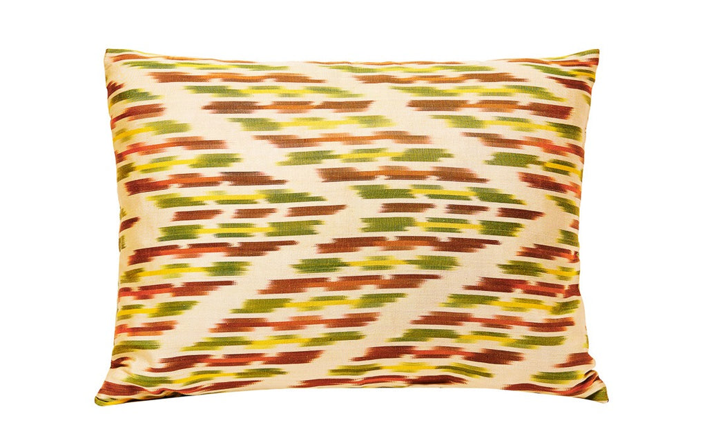 Primrose Handwoven Silk Ikat Cushion - Heritage Geneve