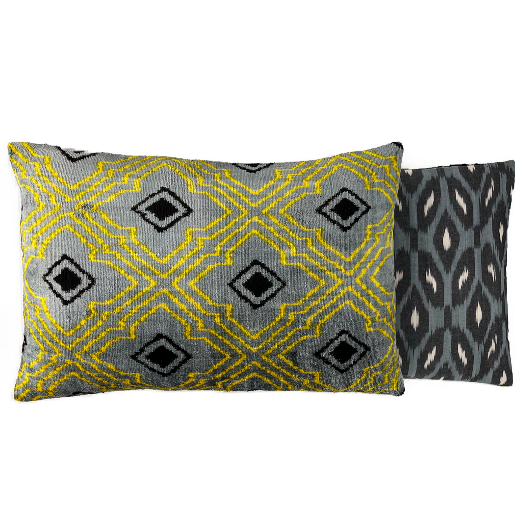Velvet Ikat double sided cushion cover limited edition heritagegeneve 