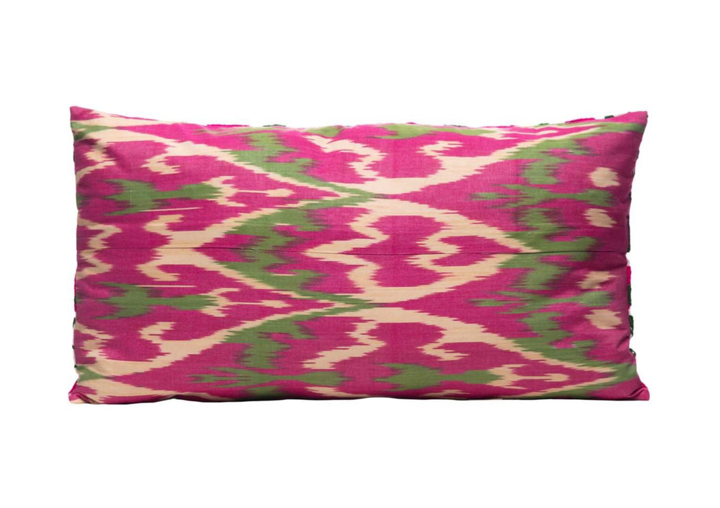 pink ikat cushion