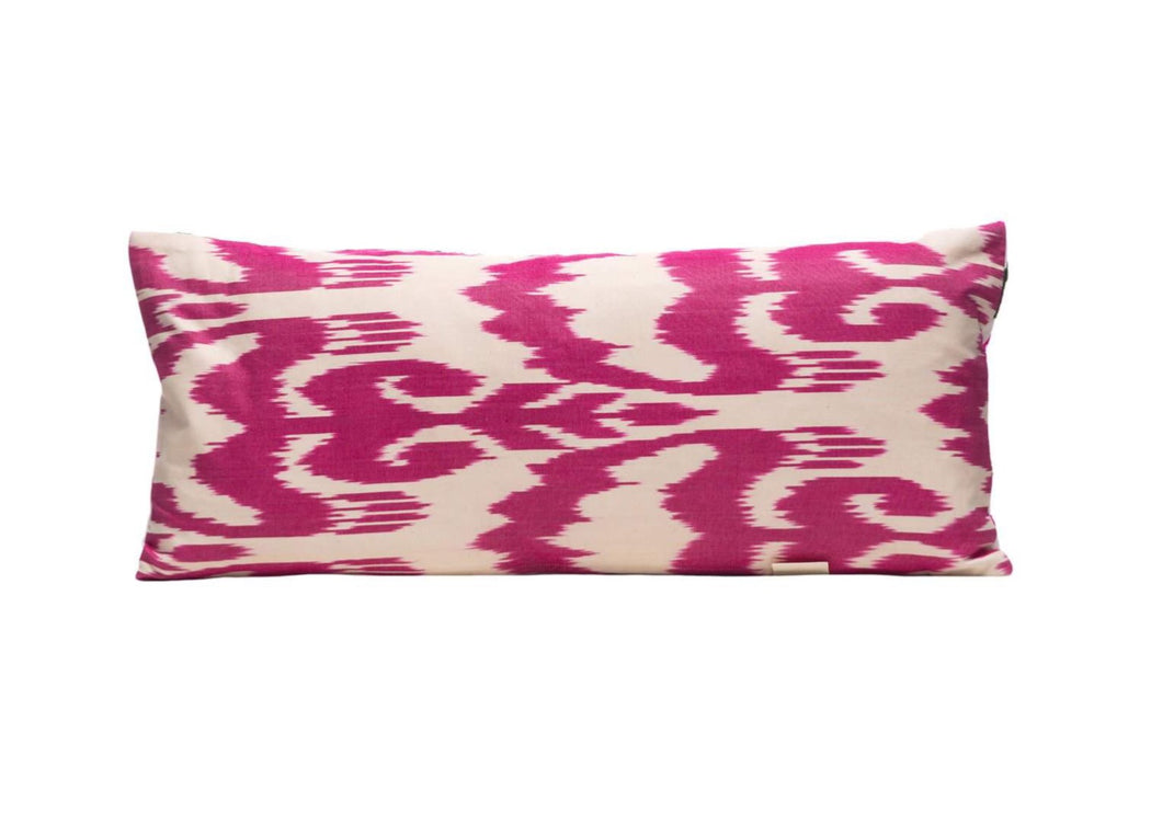 pink ikat cushion