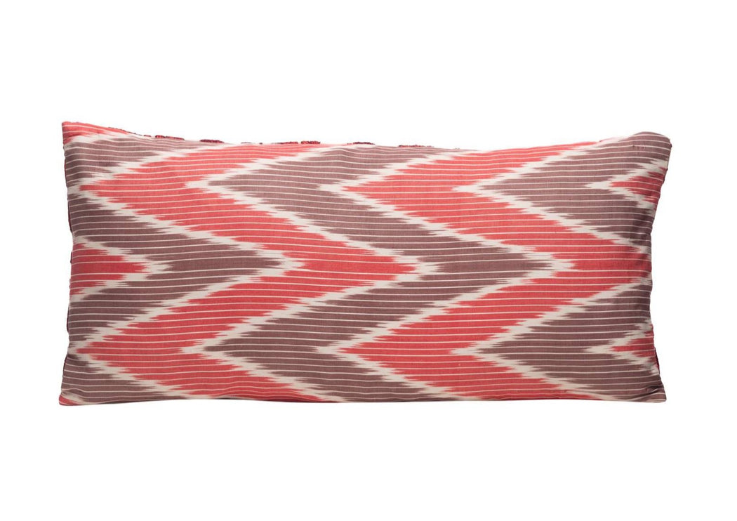 long red ikat cushion