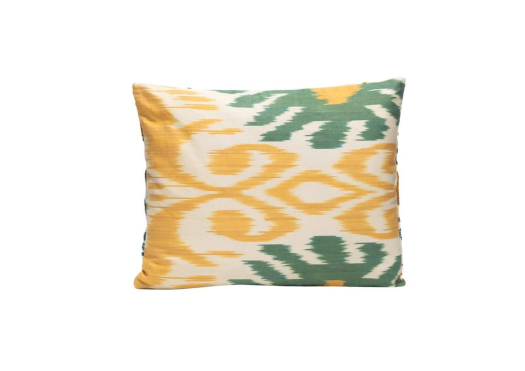 green and yellow cushion