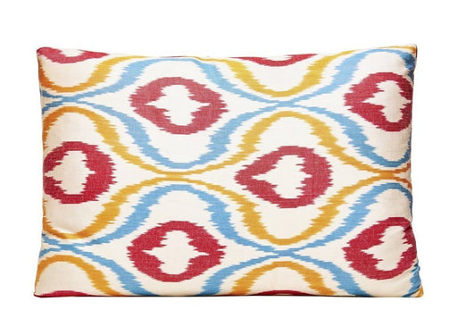 Red Dots Handwoven Silk Ikat Cushion - Heritage Geneve