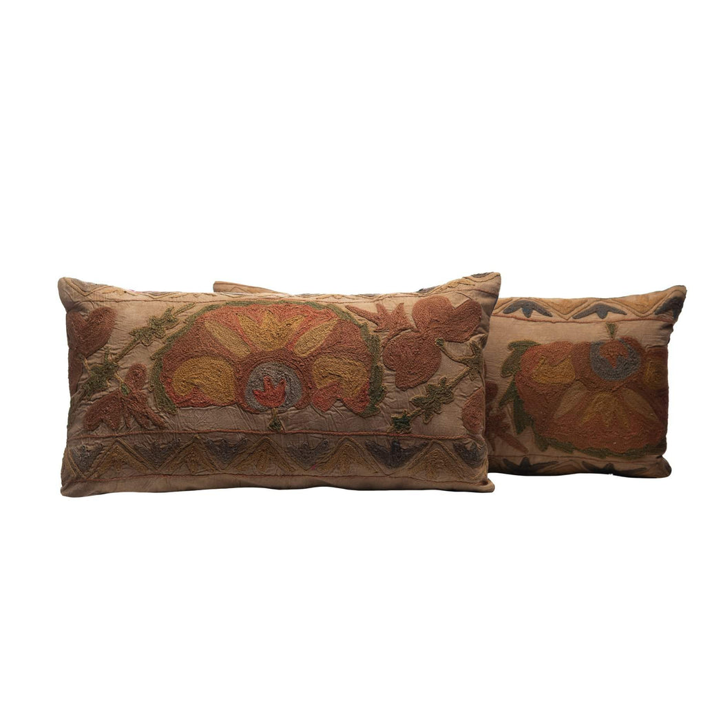 brown suzani cushions