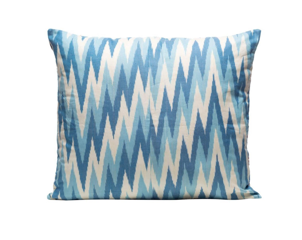 LARGE blue ikat cushion
