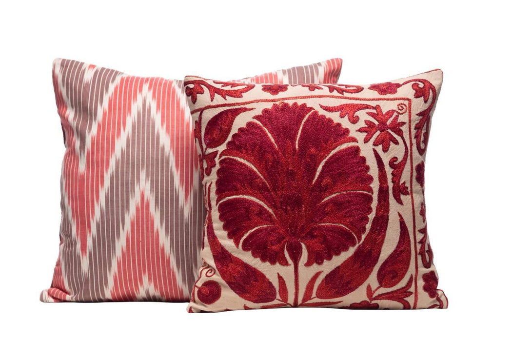 red and brown cushions