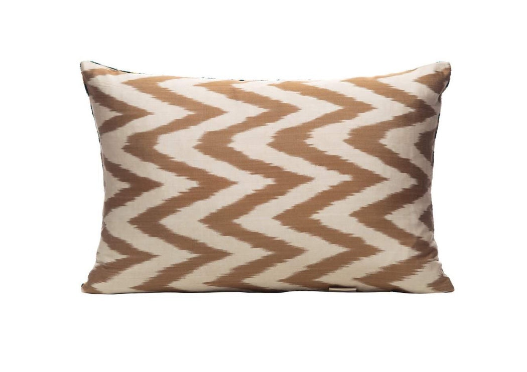 light brown ikat cushion