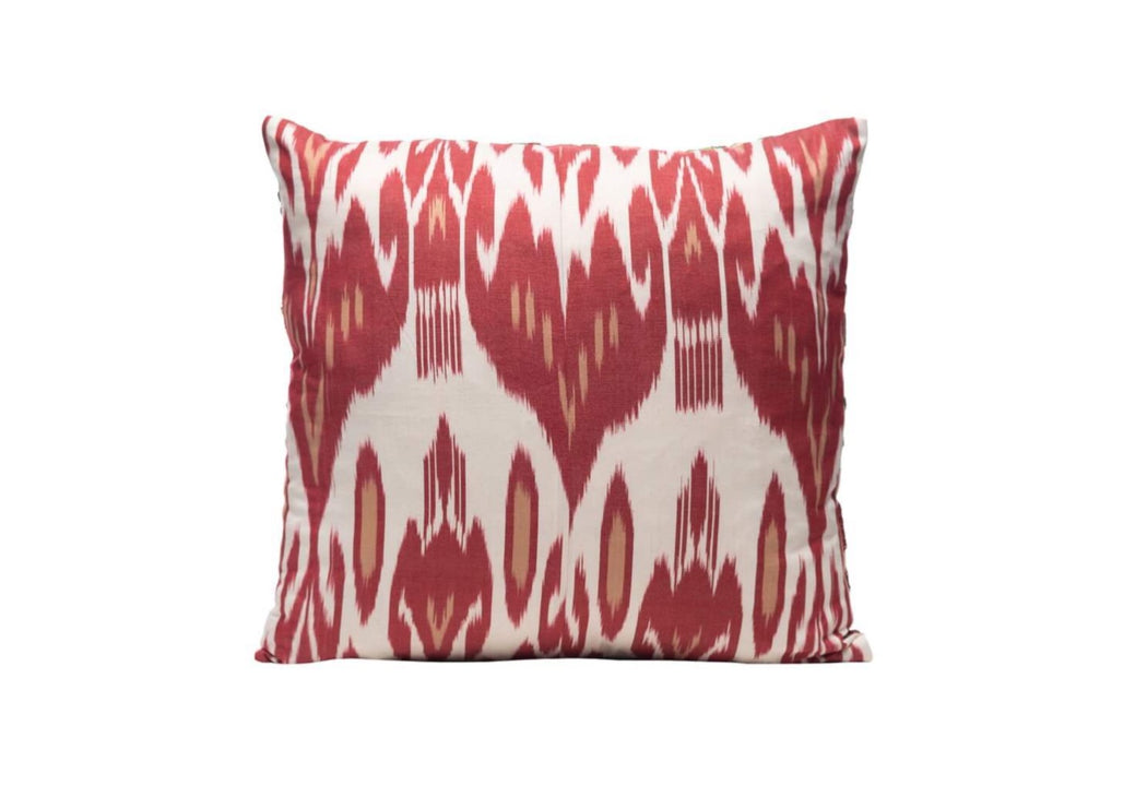 red ikat cushion cover