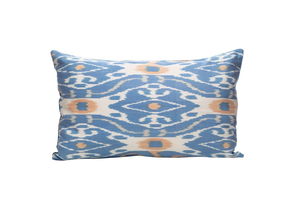 blue ikat cushion