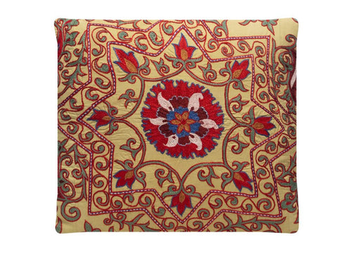 Thistle Crown Silk Suzani Cushion Double Sided Ikat